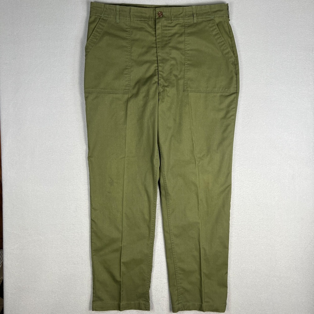 VTG Military Pants Fit 40x32 OG 507 Baker Fatigue Twill Utility Trousers 1970s